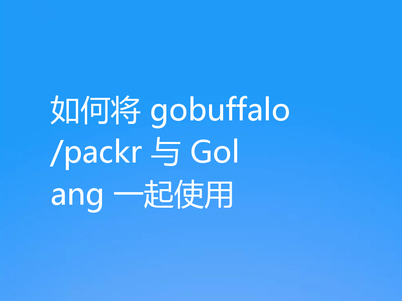 如何将 gobuffalo/packr 与 Golang 一起使用