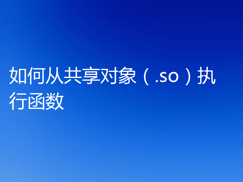 如何从共享对象（.so）执行函数