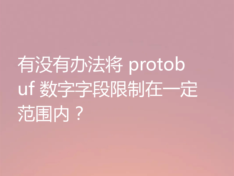 有没有办法将 protobuf 数字字段限制在一定范围内？