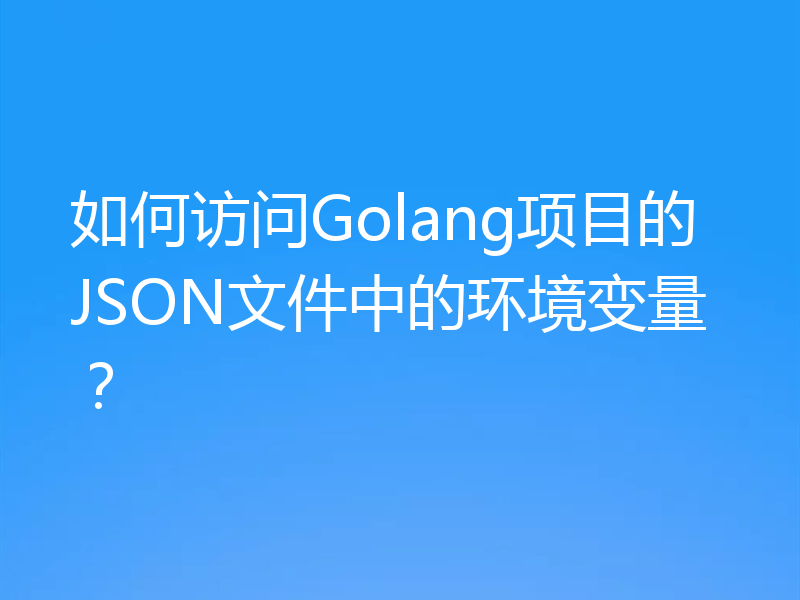 如何访问Golang项目的JSON文件中的环境变量？