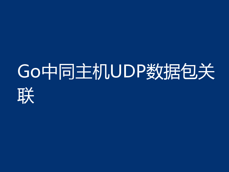 Go中同主机UDP数据包关联