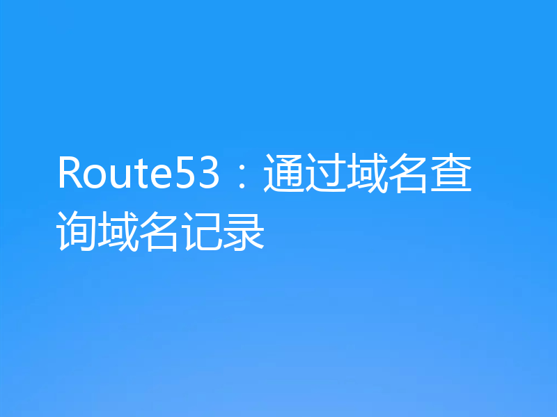 Route53：通过域名查询域名记录