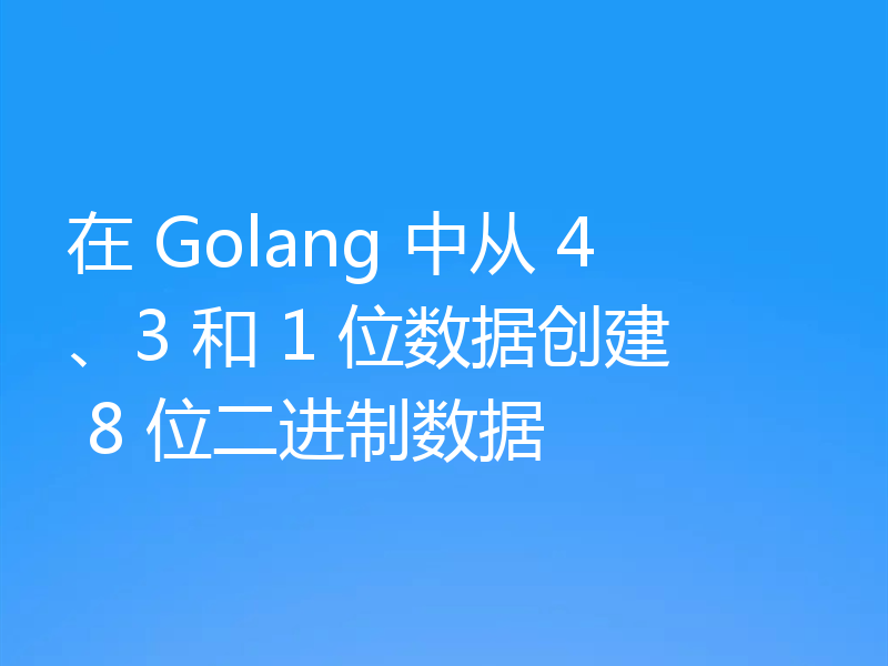 在 Golang 中从 4、3 和 1 位数据创建 8 位二进制数据