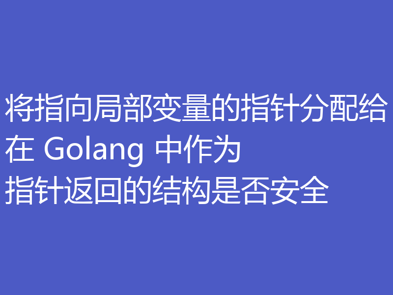 将指向局部变量的指针分配给在 Golang 中作为指针返回的结构是否安全