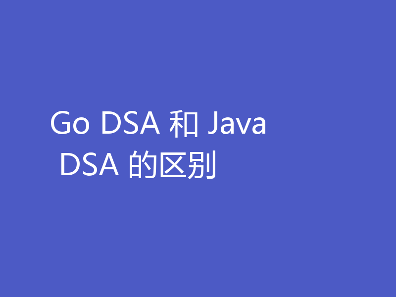 Go DSA 和 Java DSA 的区别