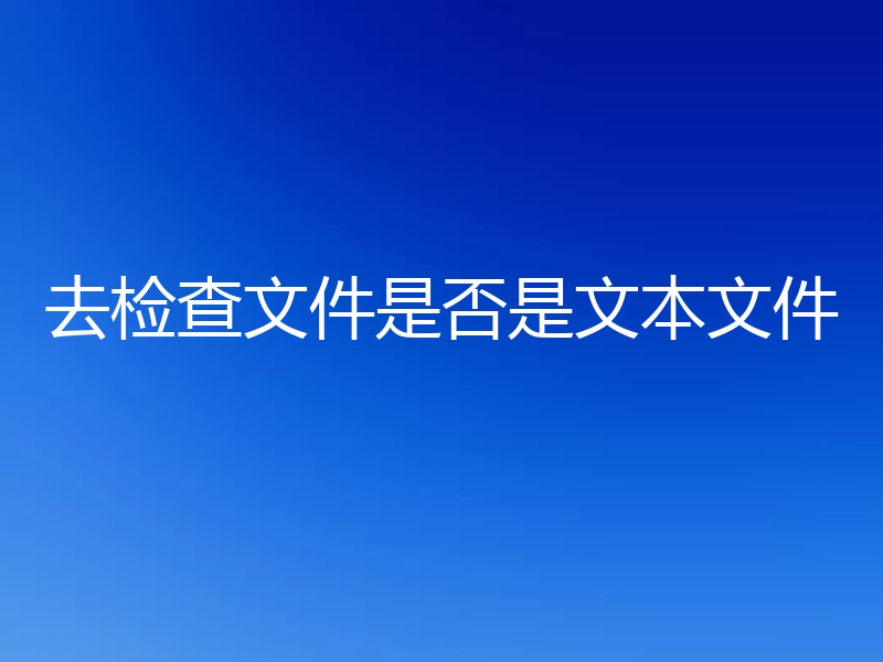 去检查文件是否是文本文件