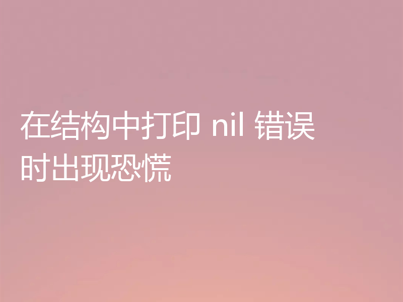 在结构中打印 nil 错误时出现恐慌