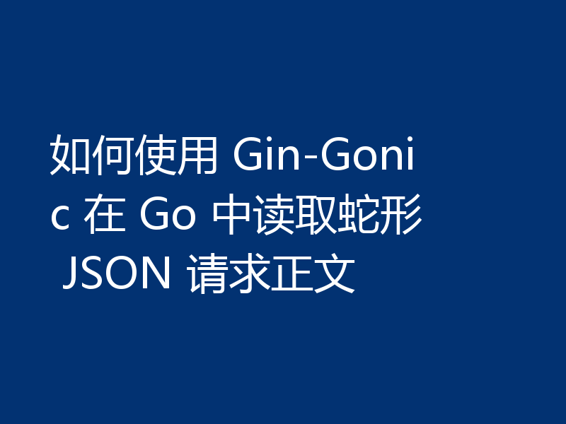 如何使用 Gin-Gonic 在 Go 中读取蛇形 JSON 请求正文
