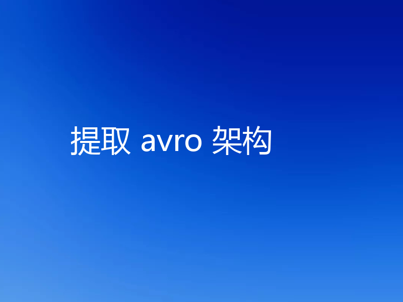 提取 avro 架构