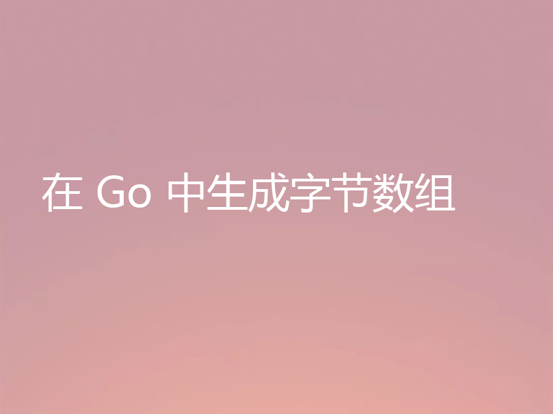 在 Go 中生成字节数组