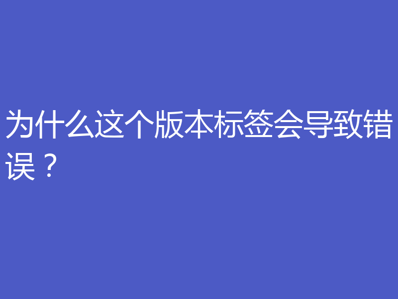 为什么这个版本标签会导致错误？