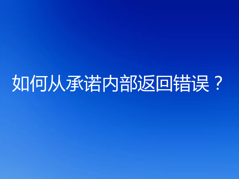 如何从承诺内部返回错误？