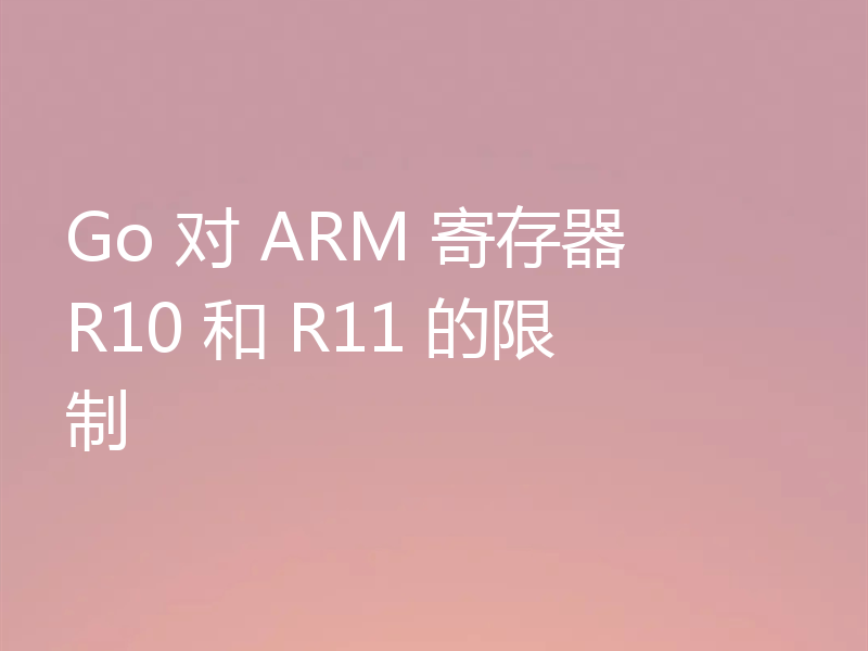 Go 对 ARM 寄存器 R10 和 R11 的限制