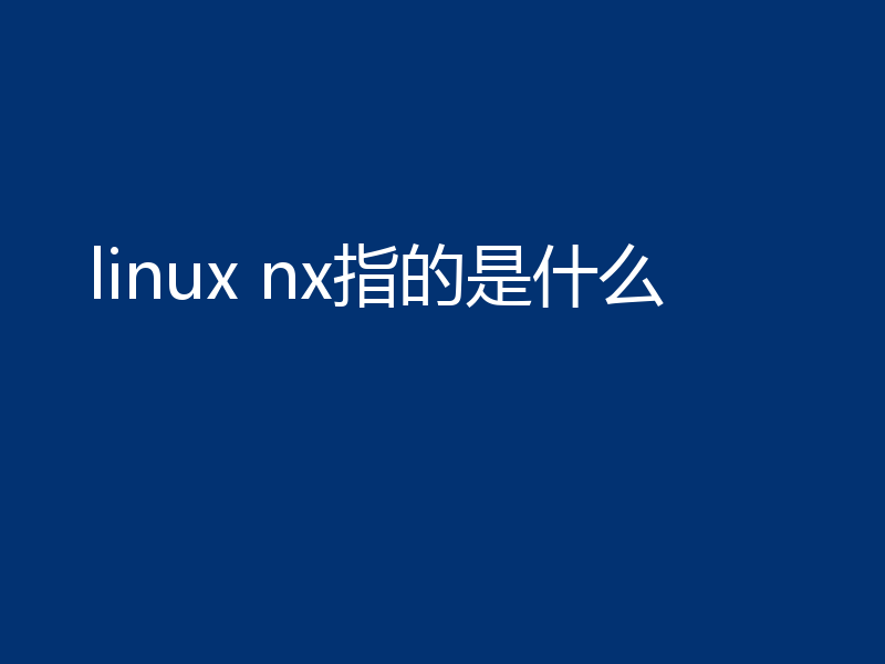 linux nx指的是什么
