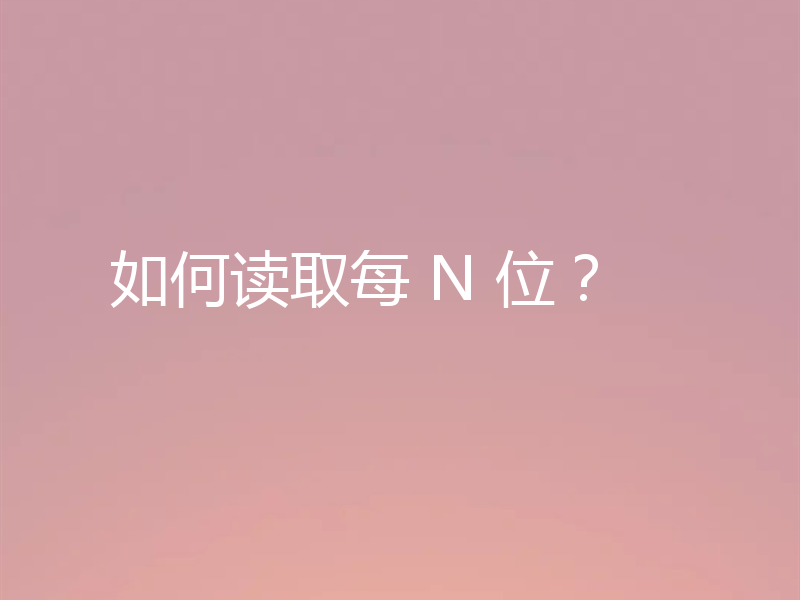 如何读取每 N 位？