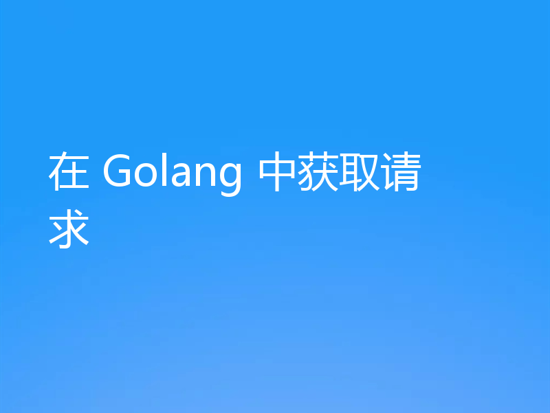 在 Golang 中获取请求