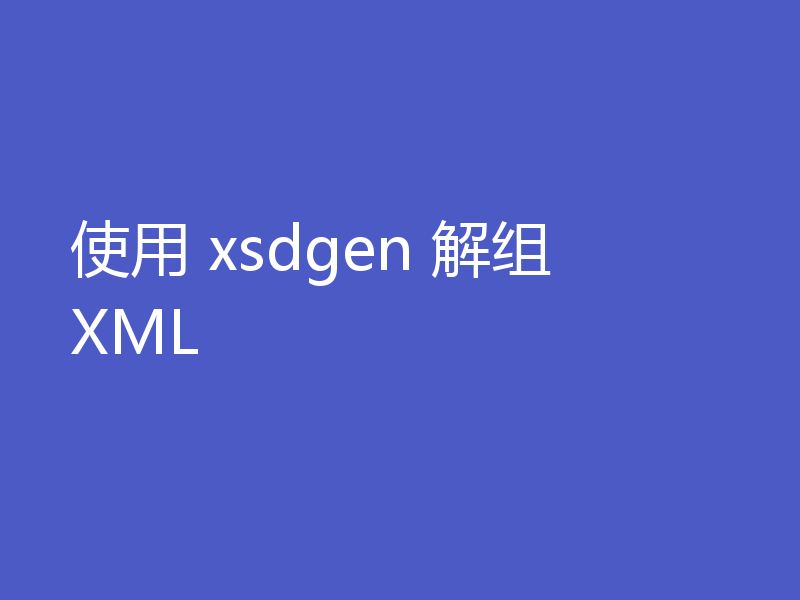 使用 xsdgen 解组 XML