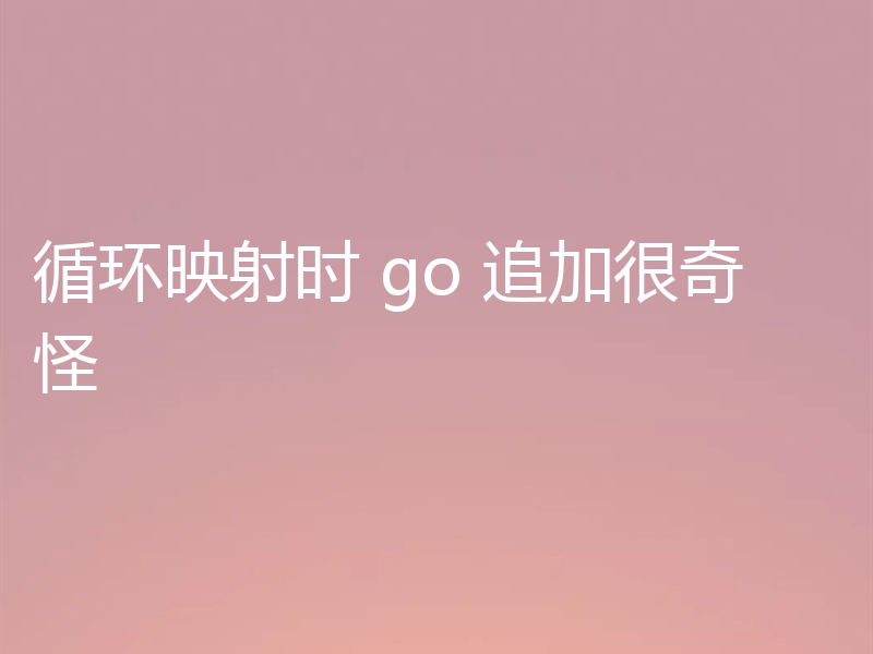 循环映射时 go 追加很奇怪