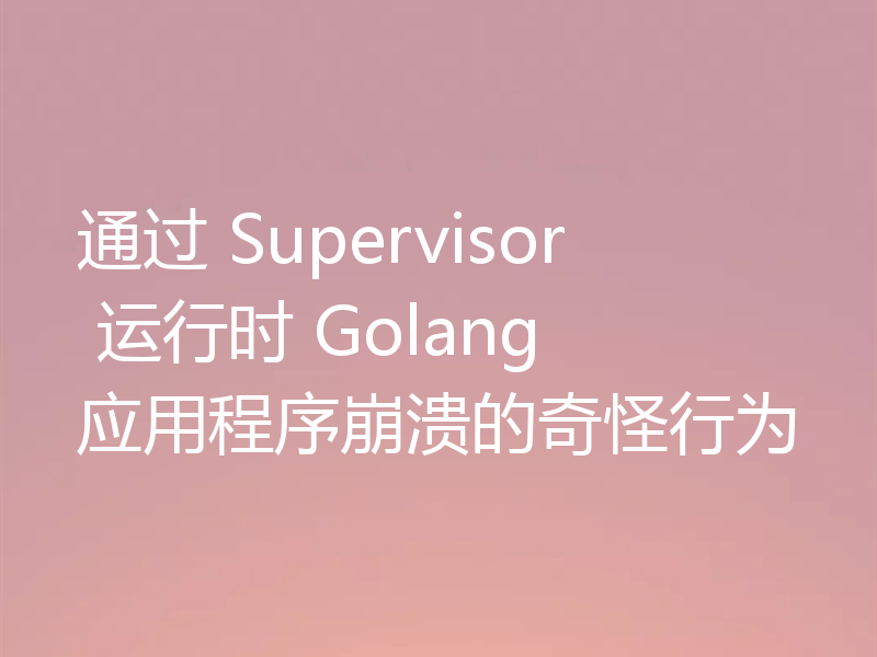 通过 Supervisor 运行时 Golang 应用程序崩溃的奇怪行为