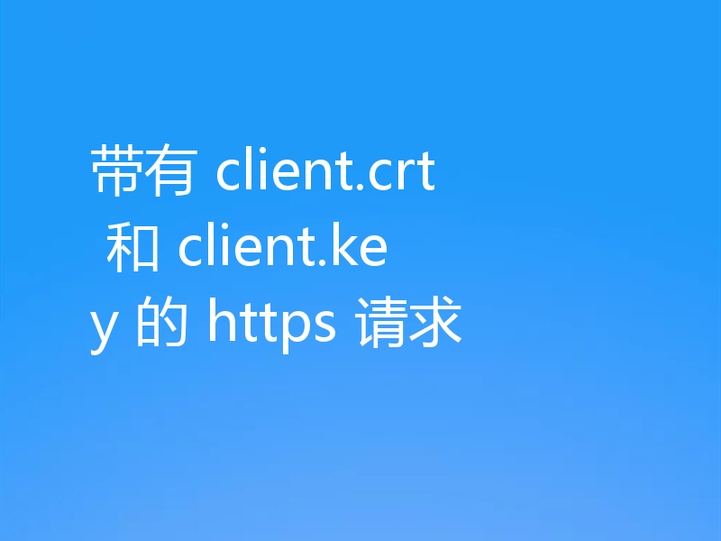 带有 client.crt 和 client.key 的 https 请求