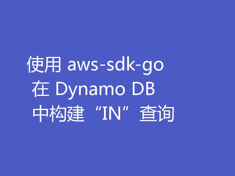 使用 aws-sdk-go 在 Dynamo DB 中构建“IN”查询