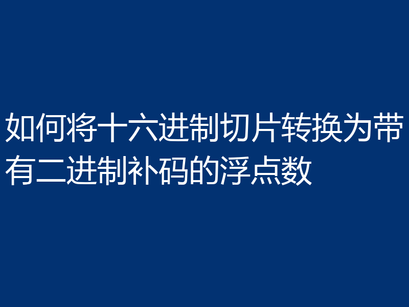 如何将十六进制切片转换为带有二进制补码的浮点数
