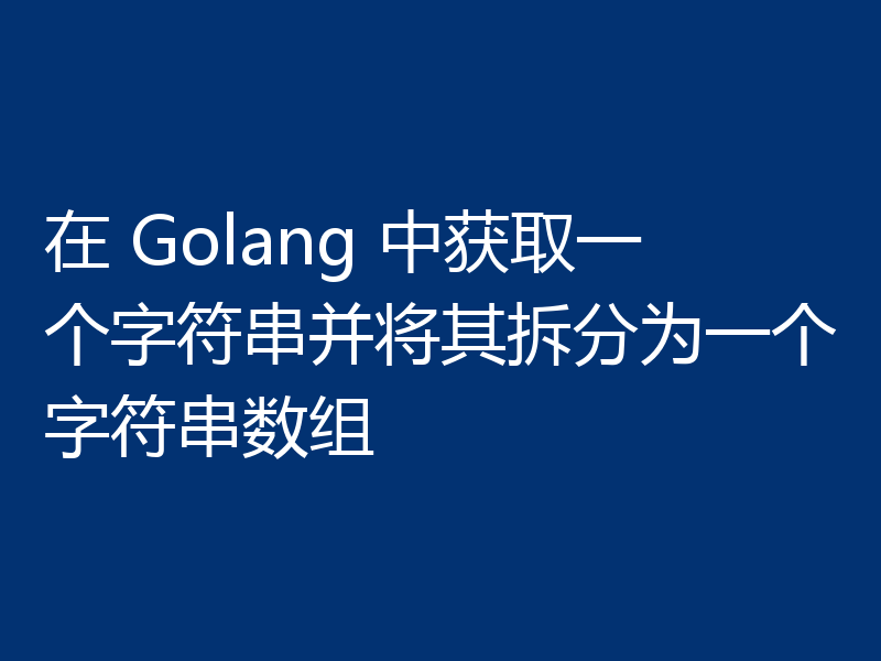 在 Golang 中获取一个字符串并将其拆分为一个字符串数组