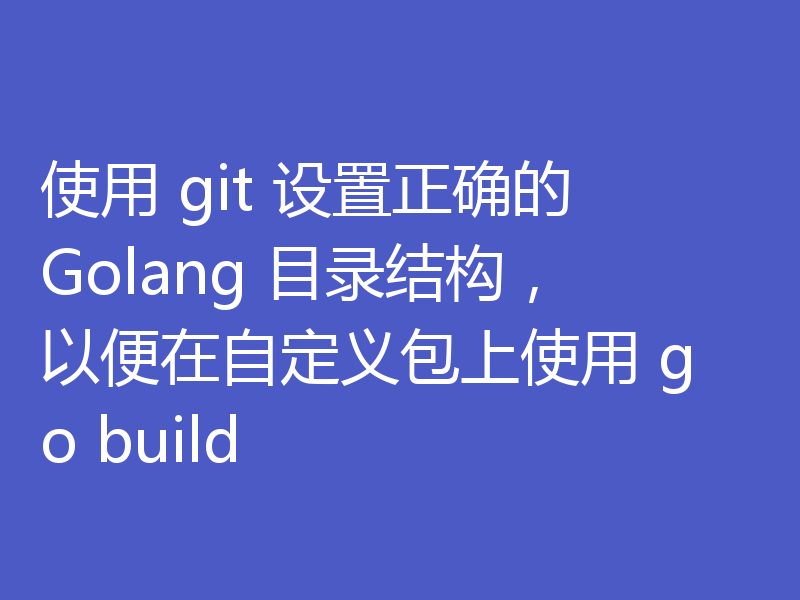使用 git 设置正确的 Golang 目录结构，以便在自定义包上使用 go build