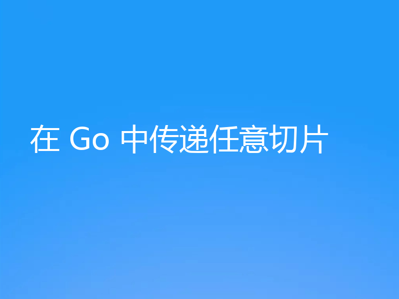 在 Go 中传递任意切片