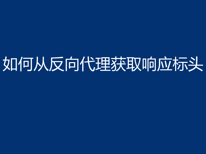如何从反向代理获取响应标头