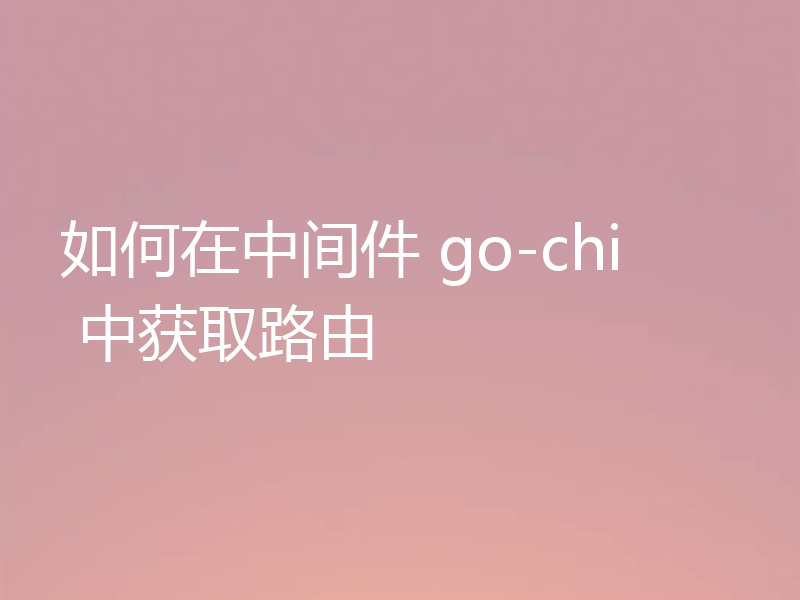 如何在中间件 go-chi 中获取路由