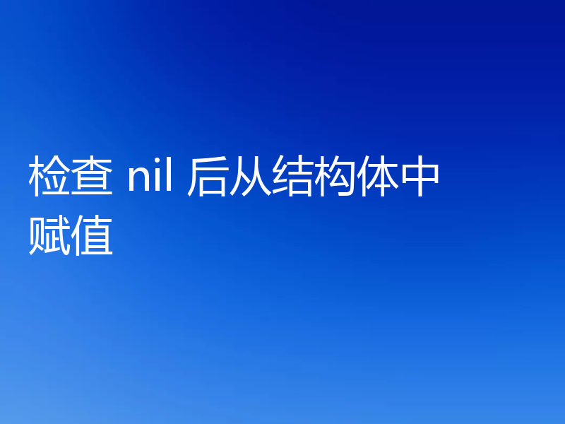 检查 nil 后从结构体中赋值