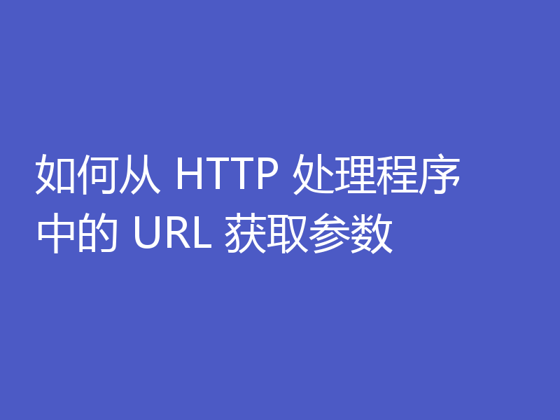 如何从 HTTP 处理程序中的 URL 获取参数