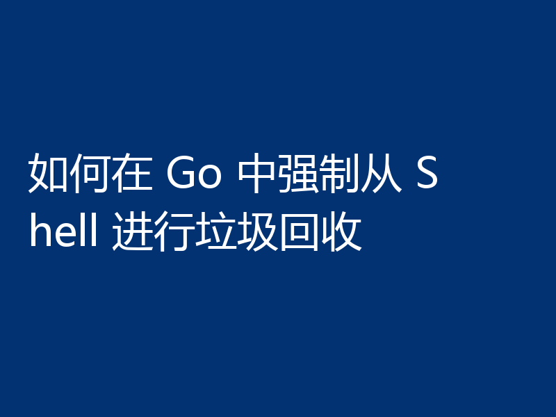 如何在 Go 中强制从 Shell 进行垃圾回收
