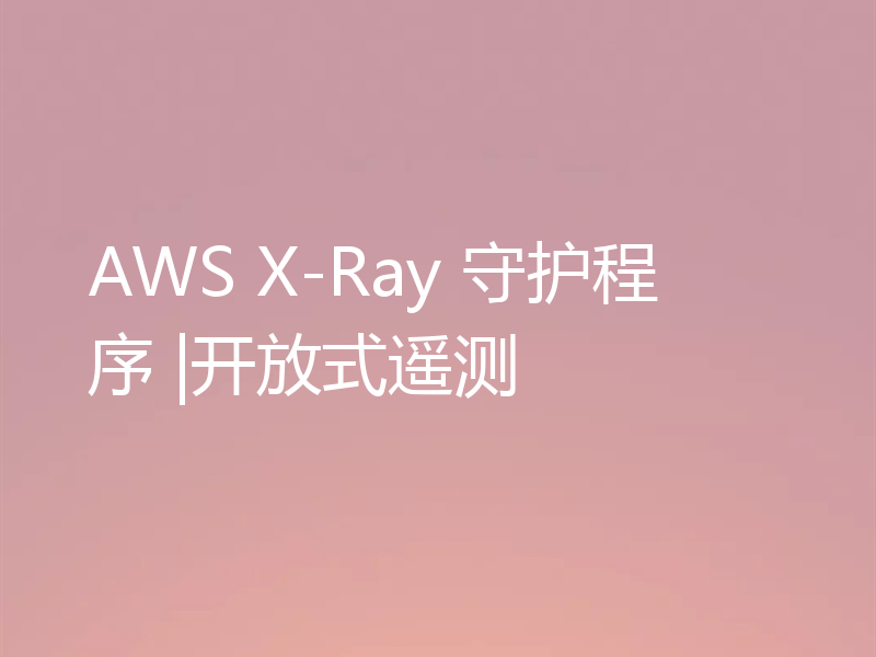 AWS X-Ray 守护程序 |开放式遥测
