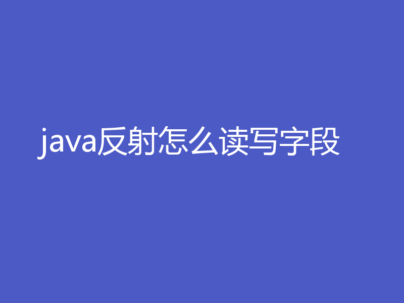 java反射怎么读写字段