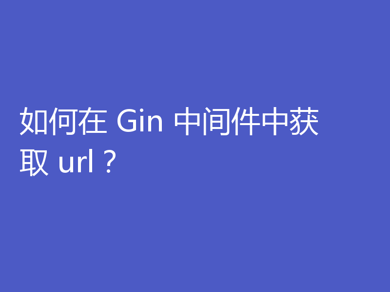 如何在 Gin 中间件中获取 url？
