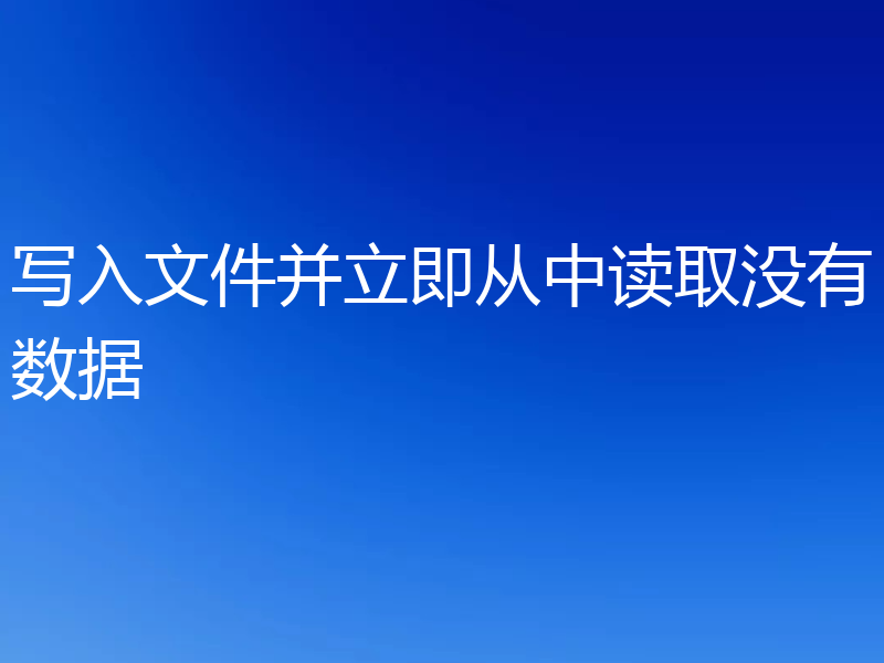 写入文件并立即从中读取没有数据