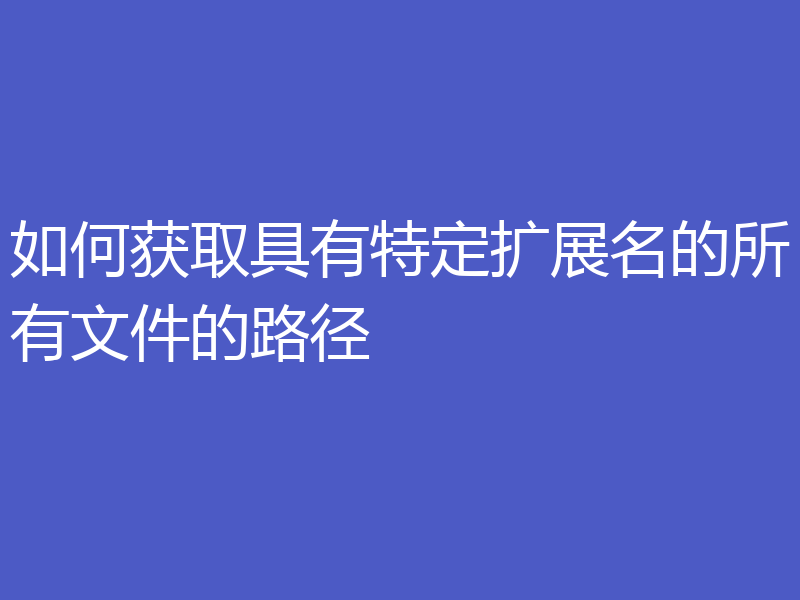 如何获取具有特定扩展名的所有文件的路径