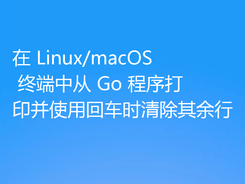 在 Linux/macOS 终端中从 Go 程序打印并使用回车时清除其余行