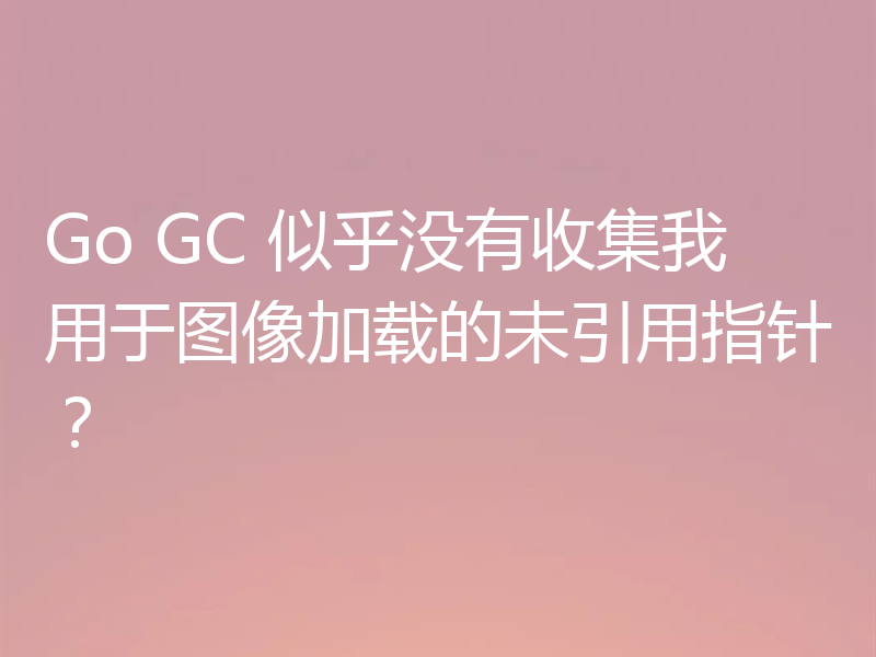 Go GC 似乎没有收集我用于图像加载的未引用指针？