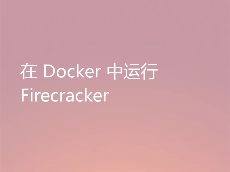 在 Docker 中运行 Firecracker