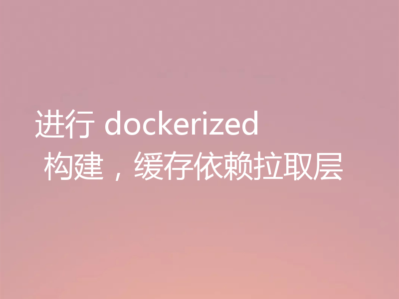 进行 dockerized 构建，缓存依赖拉取层