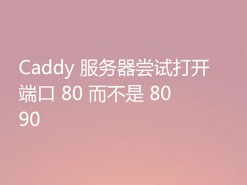 Caddy 服务器尝试打开端口 80 而不是 8090