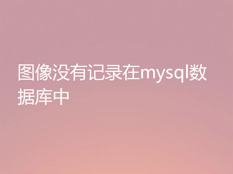 图像没有记录在mysql数据库中