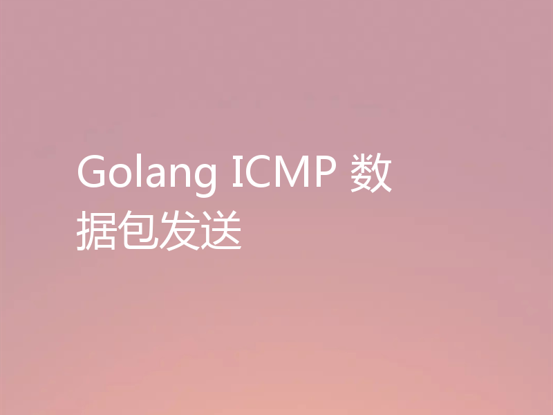 Golang ICMP 数据包发送