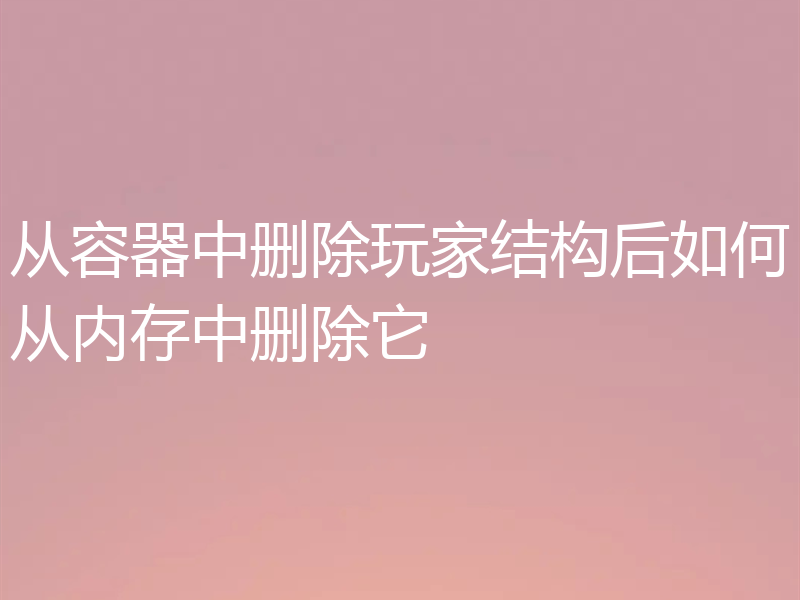 从容器中删除玩家结构后如何从内存中删除它
