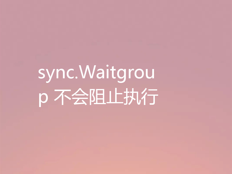 sync.Waitgroup 不会阻止执行