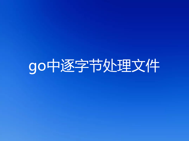 go中逐字节处理文件