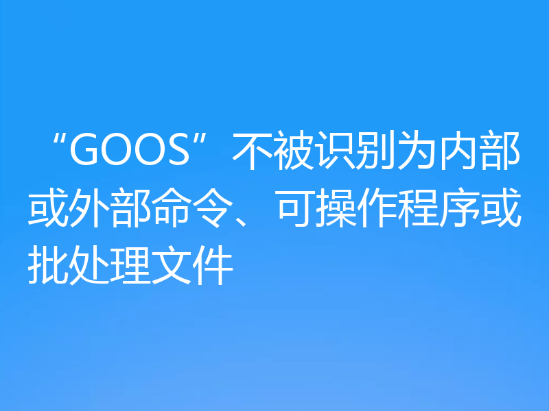 “GOOS”不被识别为内部或外部命令、可操作程序或批处理文件